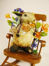 Mixed Medium, mouse, glass flowers
