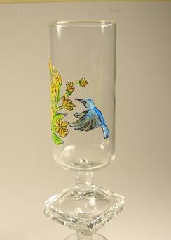 Painted Glasses with Hummingbird